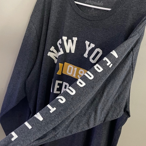 Aeropostale Men's Charcoal Long Sleeve Tee Casual Fall School - Picture 5 of 6